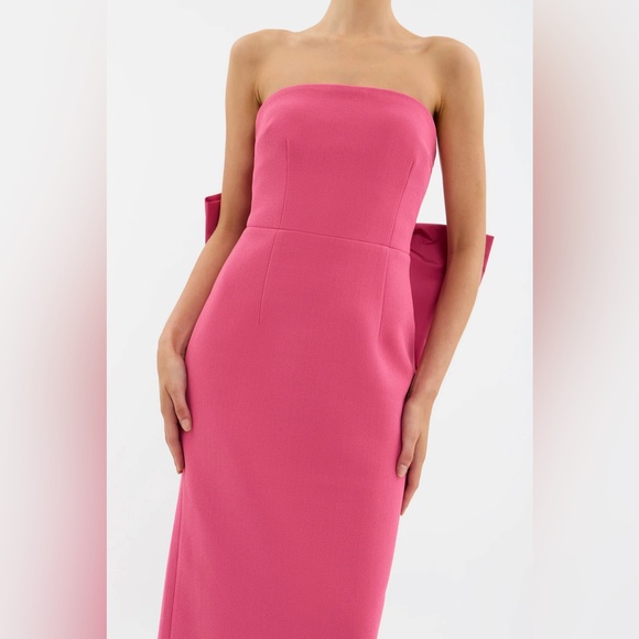Rebecca Vallance Anais Bow Midi Dress in Rose Pink Aus 6/US 2 - Picture 14 of 14